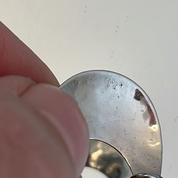 Carla Sterling silver open oval drop post earrings - Picture 5 of 5